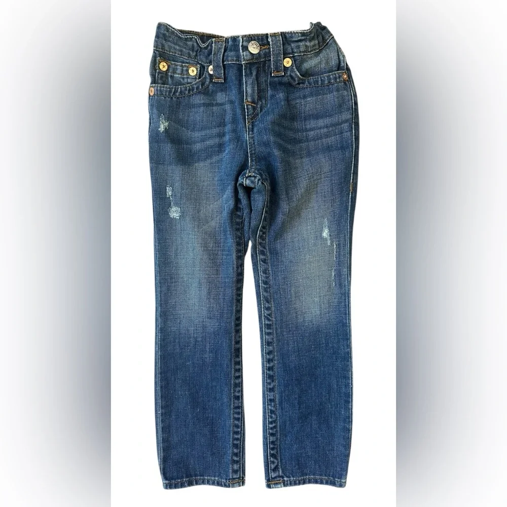Kids True Religion Elastic Adjustable Waist Flap Pocket Distressed Size 6